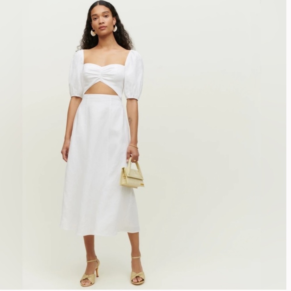 Reformation Pompano Linen Midi Dress